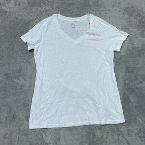Felina Womens White V-Neck Tee XXL Lightweight Cotton Blend d0618